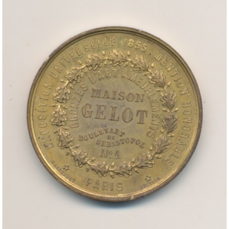Médaille - Exposition Universelle 1855 - Napoléon III - Maison Gelot - bronze doré