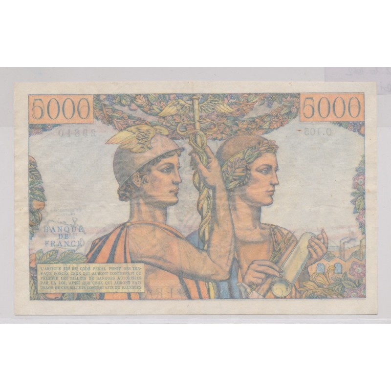 5000 Francs Terre et Mer - 2.10.1952 - TTB+