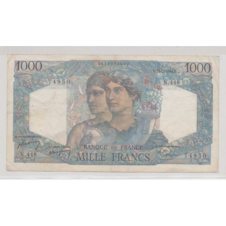 1000 Francs Minerve et hercule - 15.07.1948 - TTB