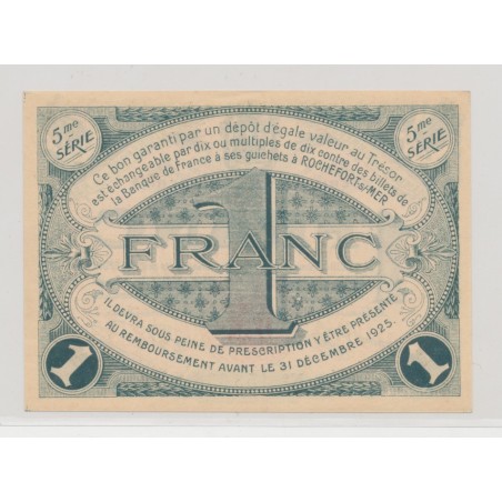 1 Franc - Rochefort sur mer - 1925 - SUP