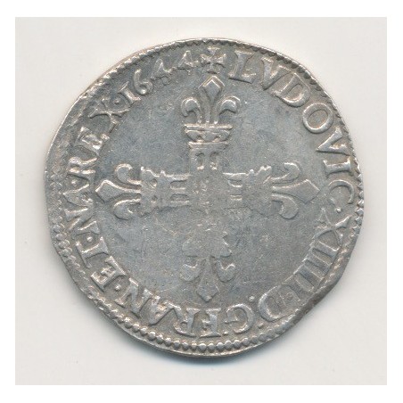 Louis XIV - 1/4 écu - 1644 F Angers