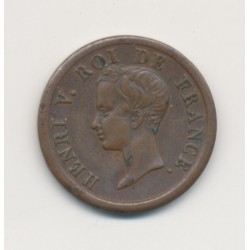Henri V - Module 1/2 Franc - 29 septembre 1833 - bronze