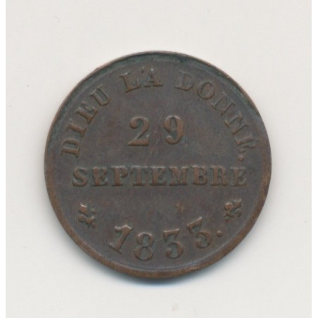 Henri V - Module 1/2 Franc - 29 septembre 1833 - bronze