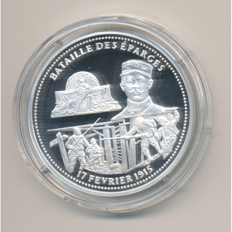 Médaille - Bataille des éparges - 17 février 1915 - 100e anniversaire de la grande guerre - argent 