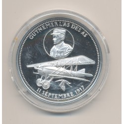 Médaille - Guynemer l'as des as - 11 septembre 1917 - 100e anniversaire de la grande guerre - argent 