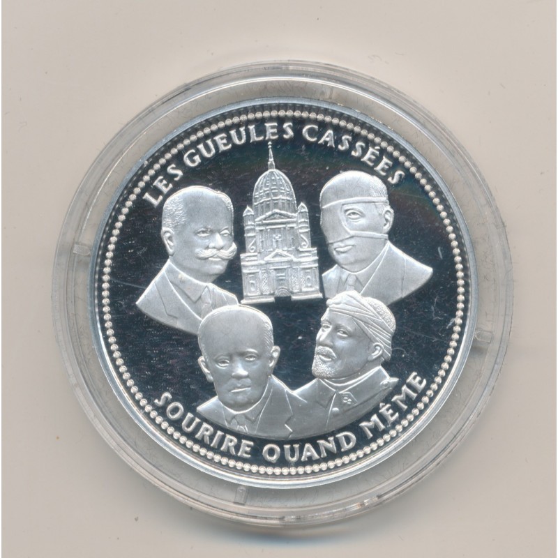 Médaille - Les gueules cassées - sourire quand même - 100e anniversaire de la grande guerre - argent 