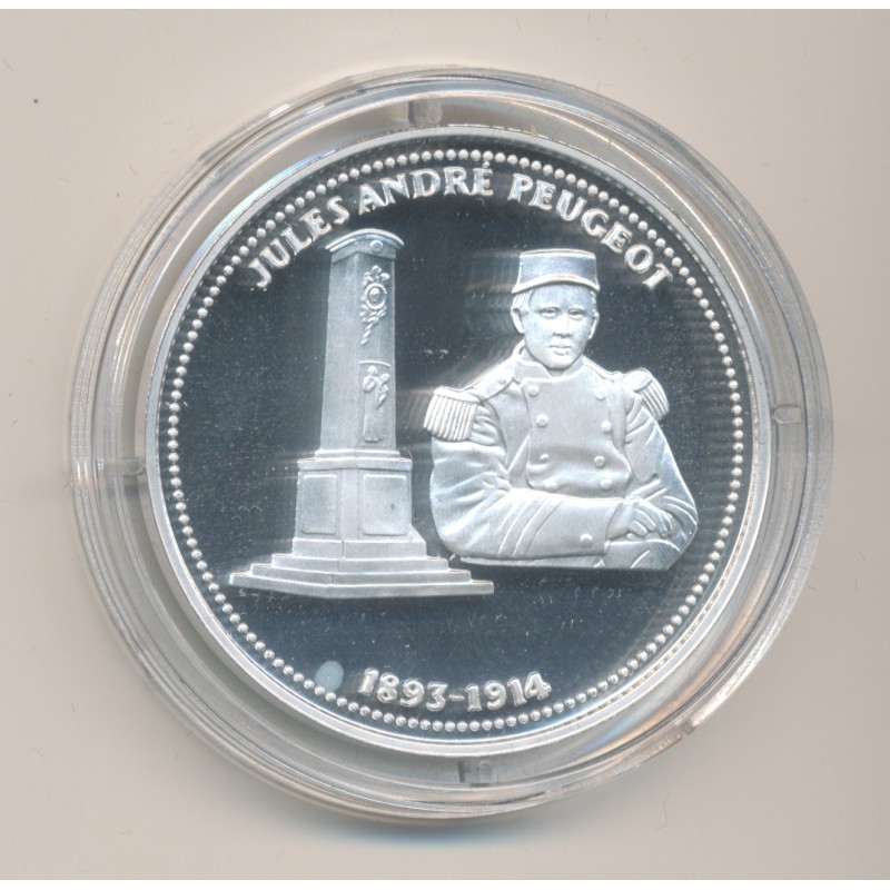 Médaille - Jules andré Peugeot - 1893-1914 - 100e anniversaire de la grande guerre - argent 