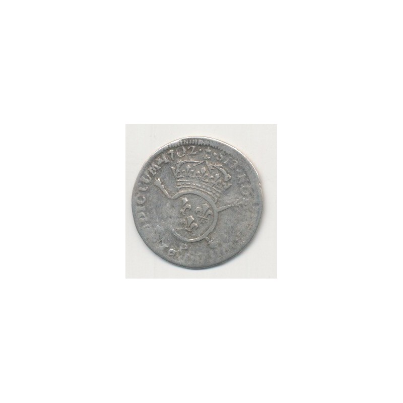Louis XIV - 1/12 écu aux insignes - 1702 P Dijon