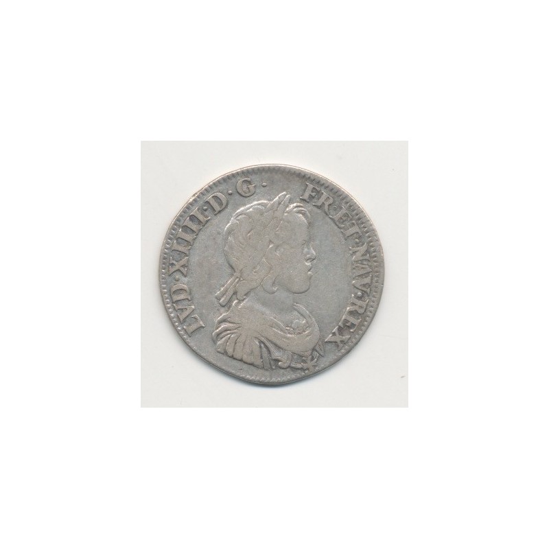 Louis XIV - 1/4 écu mèche courte - 1644 A Paris