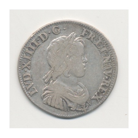 Louis XIV - 1/4 écu mèche courte - 1644 A Paris