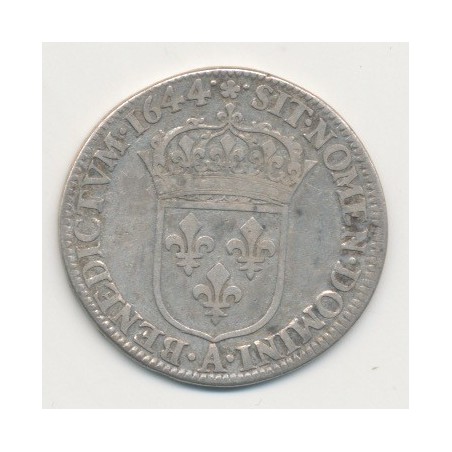 Louis XIV - 1/4 écu mèche courte - 1644 A Paris
