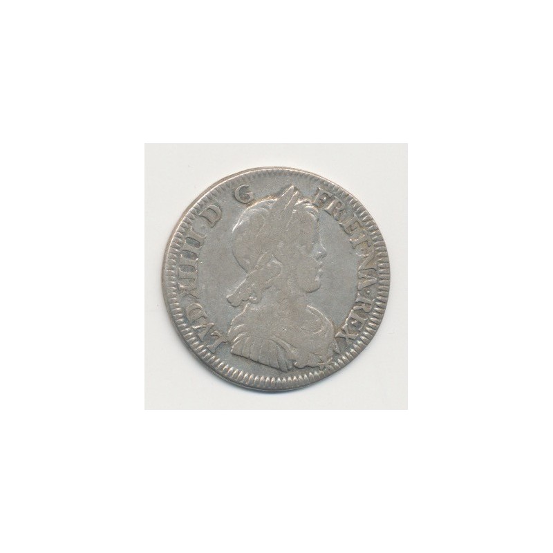 Louis XIV - 1/4 écu mèche longue - 1648 K Bordeaux