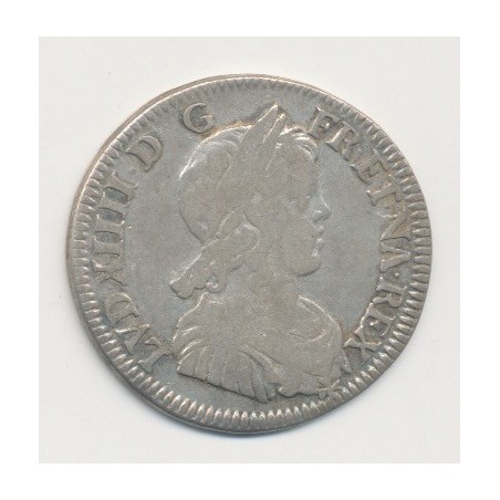 Louis XIV - 1/4 écu mèche longue - 1648 K Bordeaux