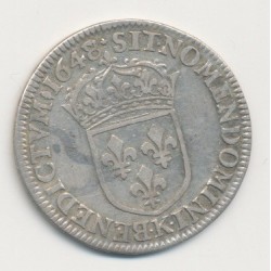 Louis XIV - 1/4 écu mèche longue - 1648 K Bordeaux 2
