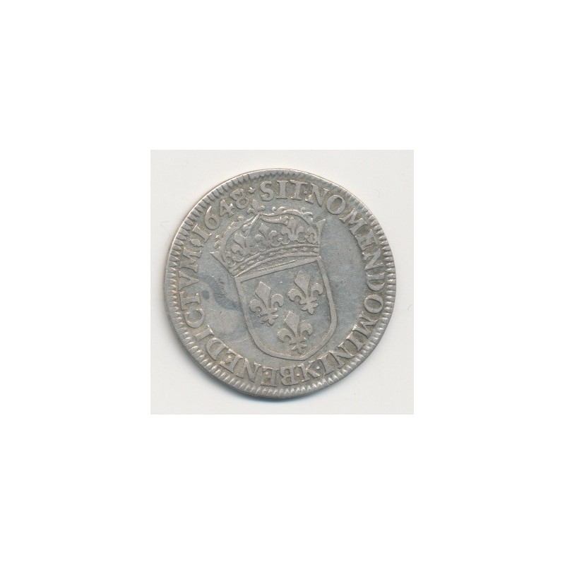 Louis XIV - 1/4 écu mèche longue - 1648 K Bordeaux