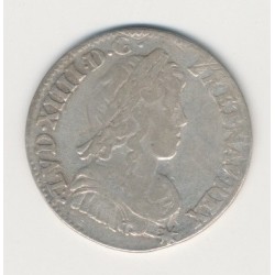 Louis XIV - 1/4 écu mèche longue - 1655 Rennes