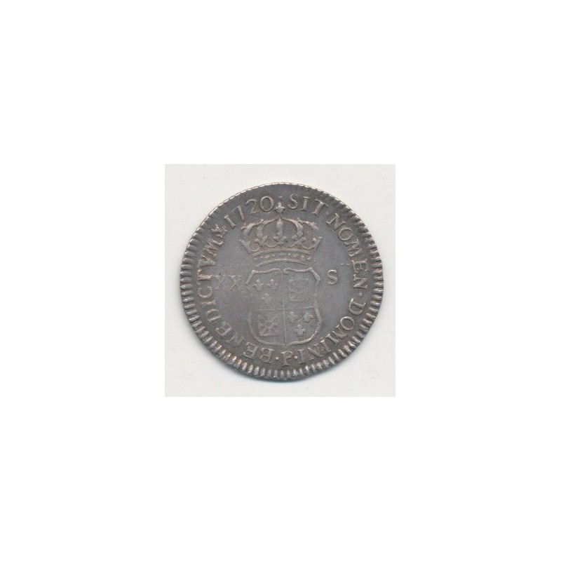 Louis xv - 1/6 écu France Navarre - 1720 P Dijon