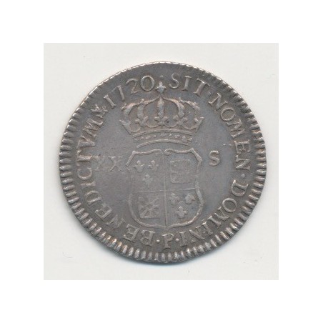 Louis xv - 1/6 écu France Navarre - 1720 P Dijon