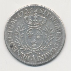 Louis XV - 1/5 écu aux branches d'olivier - 1726 A Paris 2