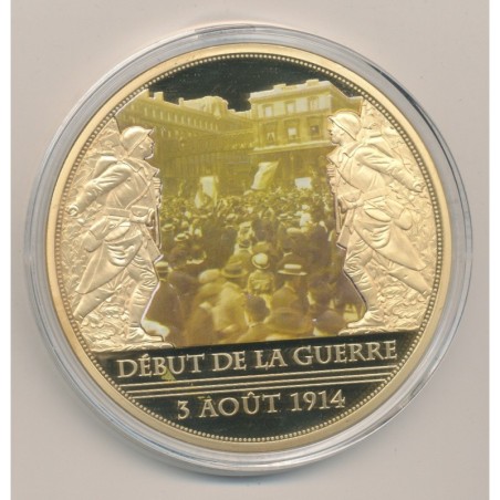 Médaille - Début de la guerre 1914 - 100 Ans Première Guerre mondiale - 1914-1918 - couleur - 70mm