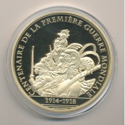 Médaille - Début de la guerre 1914 - 100 Ans Première Guerre mondiale - 1914-1918 - couleur - 70mm 2