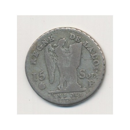 Louis XVI - 15 Sols - 1791 B Rouen