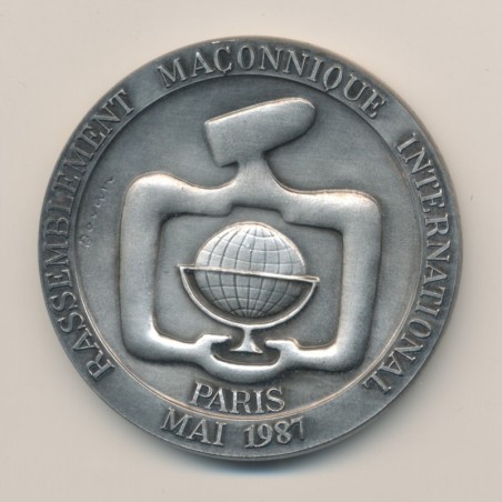 Médaille - Rassemblement maçonnique international Paris 1987 - Grand orient de france