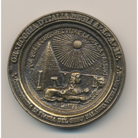 Médaille Maçonnique - Grande Loge d'Italie -  Inauguration du siège 1991 - bronze