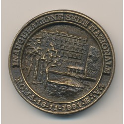 Médaille Maçonnique - Grande Loge d'Italie -  Inauguration du siège 1991 - bronze 2