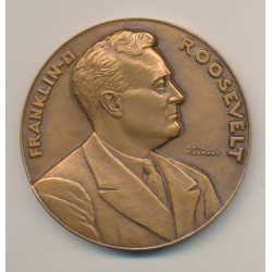 Médaille Maçonnique - Respectable loge - Franklin Roosevelt - bronze
