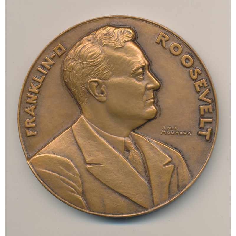 Médaille Maçonnique - Respectable loge - Franklin Roosevelt - bronze