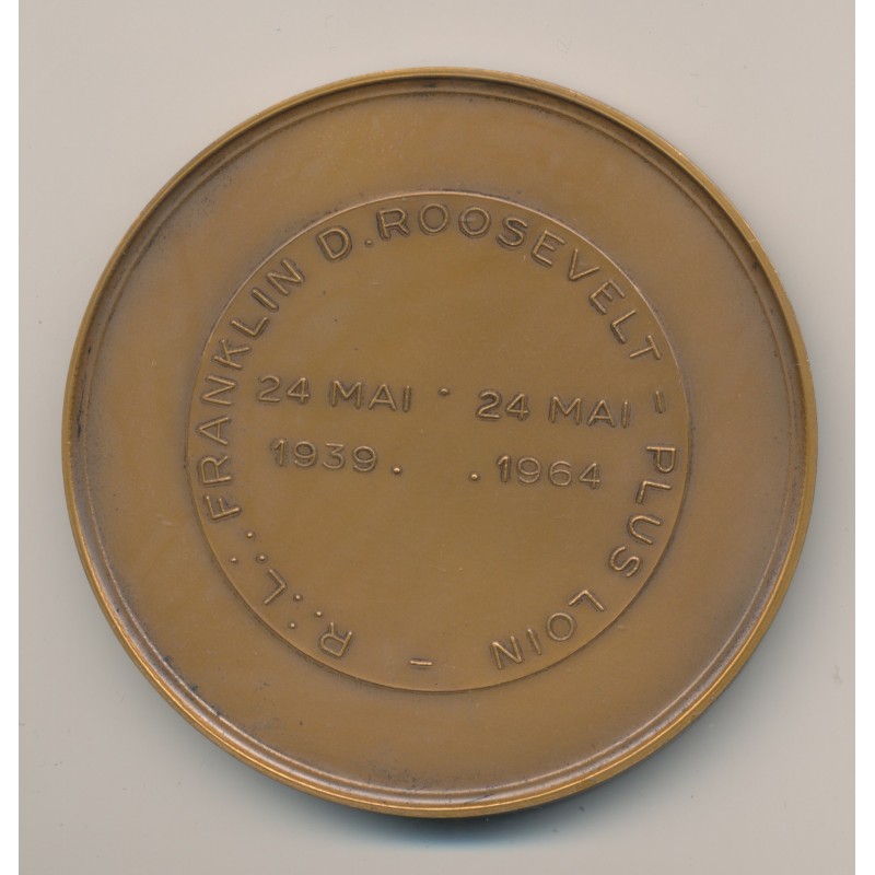 Médaille Maçonnique - Respectable loge - Franklin Roosevelt - bronze