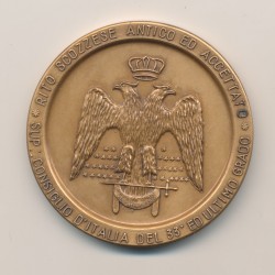 Médaille Maçonnique - 6e Réunion des cours Maçonniques écossais - 1981 - Venise - bronze 2