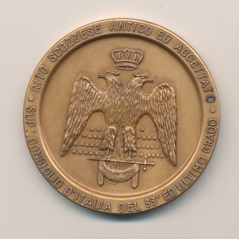 Médaille Maçonnique - 6e Réunion des cours Maçonniques écossais - 1981 - Venise - bronze