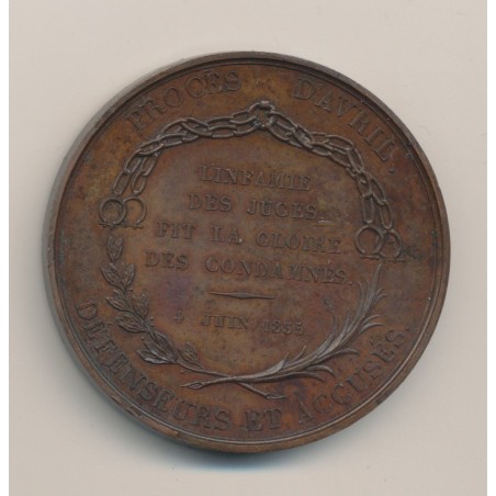 Médaille - Audry de Puyraveau - Procès d'avril 1835 - bronze