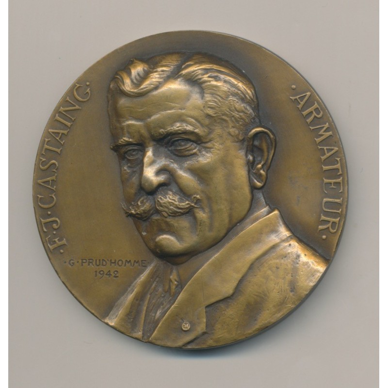 Médaille - Armateur Castaing - Société chalutiers La Rochelle - bronze