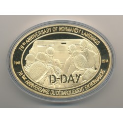 Médaille D-Day - Opération Overlord N°4 - Collection 70e anniversaire débarquement en normandie - cuivre doré - 85mm x 62mm 2