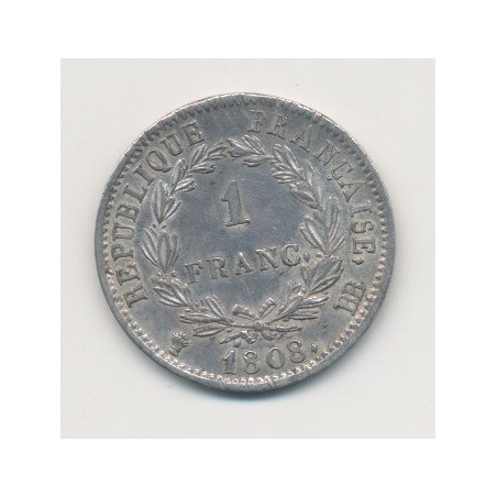 Napoléon empereur - 1 Franc - 1808 BB Strasbourg