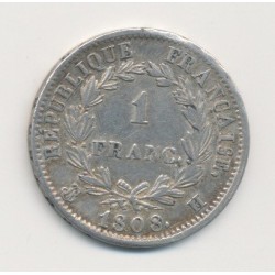 Napoléon empereur - 1 Franc - 1808 H La Rochelle 2