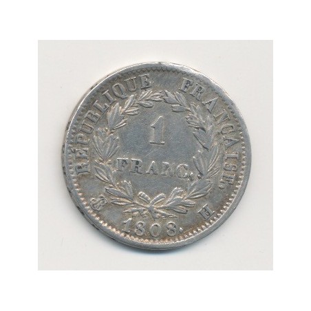 Napoléon empereur - 1 Franc - 1808 H La Rochelle