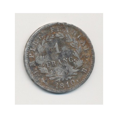 Napoléon empereur - 1 Franc - 1810 B Rouen