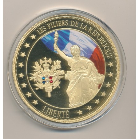 Médaille - Liberté - Les Piliers de la république - couleur et insert swarovski - 70mm