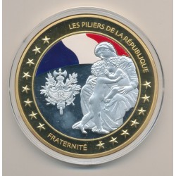 Médaille - Fraternité - Les Piliers de la république - couleur - 70mm