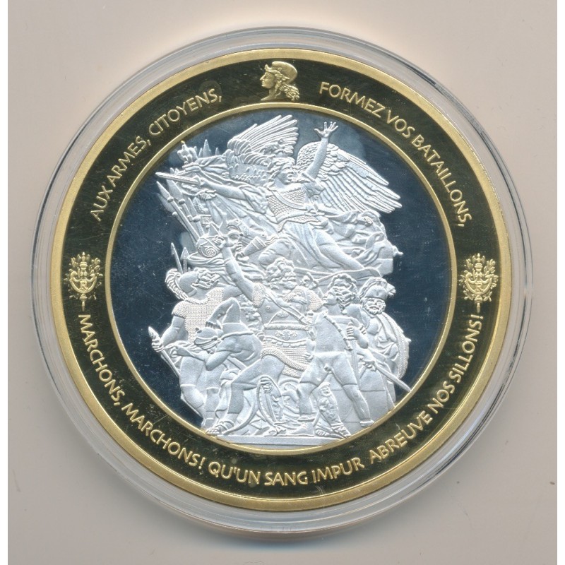 Médaille - Marianne - Les Piliers de la république - couleur - 70mm