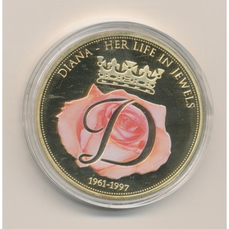 Médaille 40mm - Bijoux princesse Diana - cuivre doré