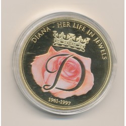 Médaille 40mm - Bijoux princesse Diana N°2 - cuivre doré 2