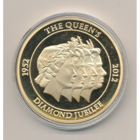 Médaille 50mm - Elisabeth II - The Silver jubilee - cuivre doré