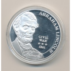 Médaille - Abraham Lincoln - Civil war 1861 - cuivre argenté