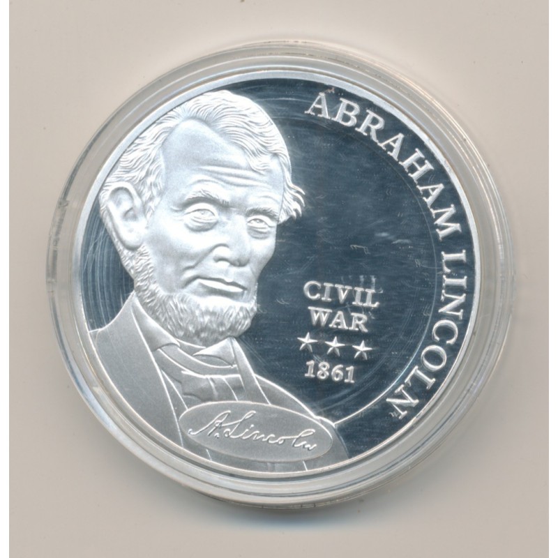 Médaille - Abraham Lincoln - Civil war 1861 - cuivre argenté