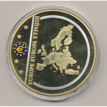 Médaille - Billet de banque Européenne - 100 Euro - couleur - 70mm